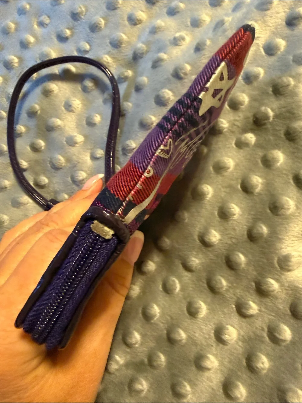 Coach Purple Plaid Poppy Wristlet iPod/Phone Case with Strap